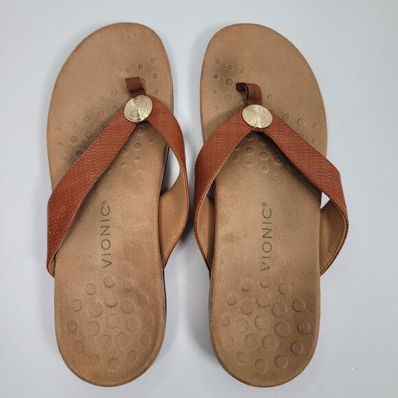Vionic Hilda Woven Women's Brown Thong Sandals US Size US 11 - Picture 5 of 8